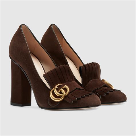 gucci grey suede pumps|Gucci Suede Pumps .